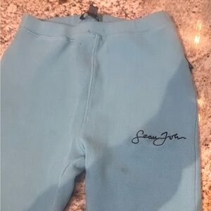 Sean John x Missguided Blue Ribbed Knit Logo Joggers - Size US 6